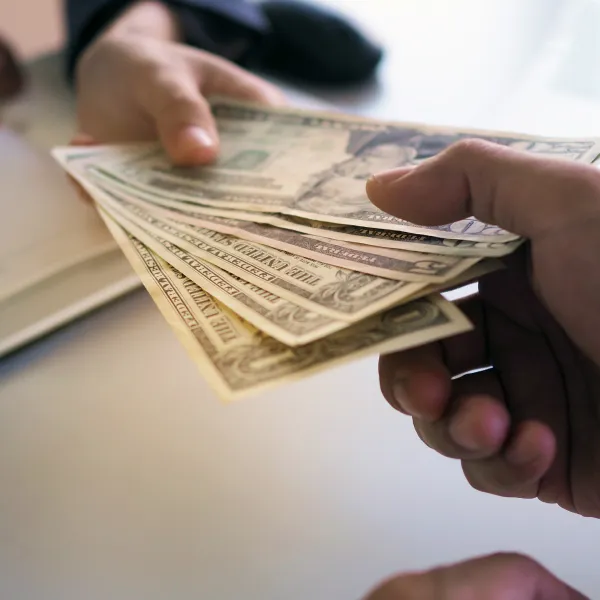 Loan application form displayed on a tablet, labeled 