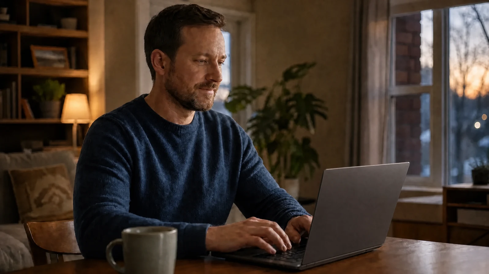 Person completing a fast online cash loan application on a laptop at home