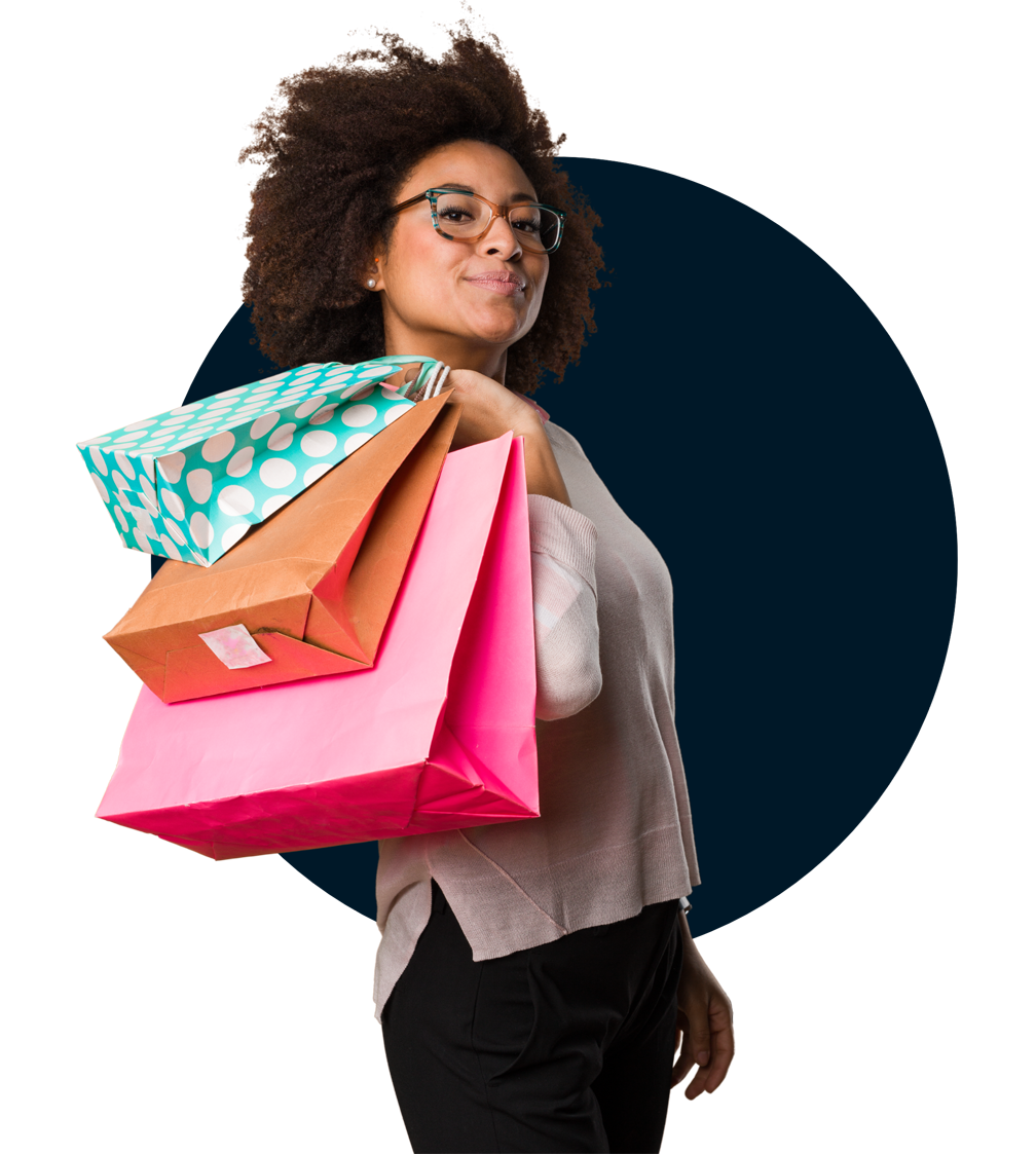 Girl holding bags